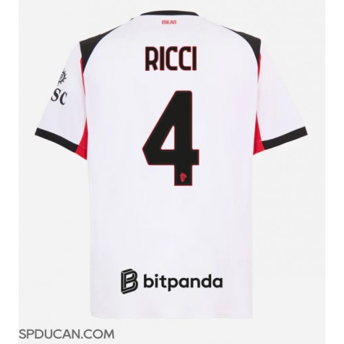 Muški Nogometni Dres AC Milan Samuele Ricci #4 Gostujuci 2025-26 Kratak Rukav